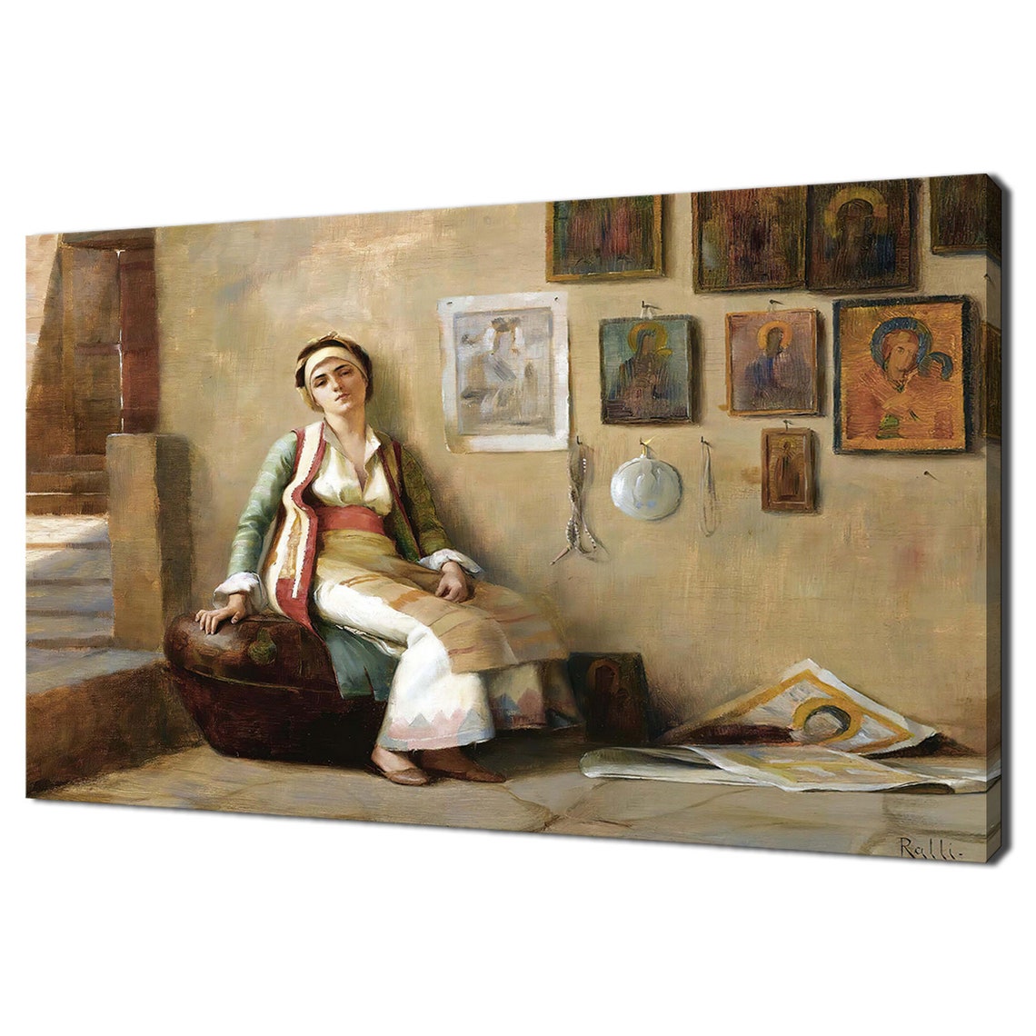 A Moments Rest Theodoros Ralli Reproduction Woman Resting On The Chair Print Vintage Victorian Painting Print Antique Fine Art