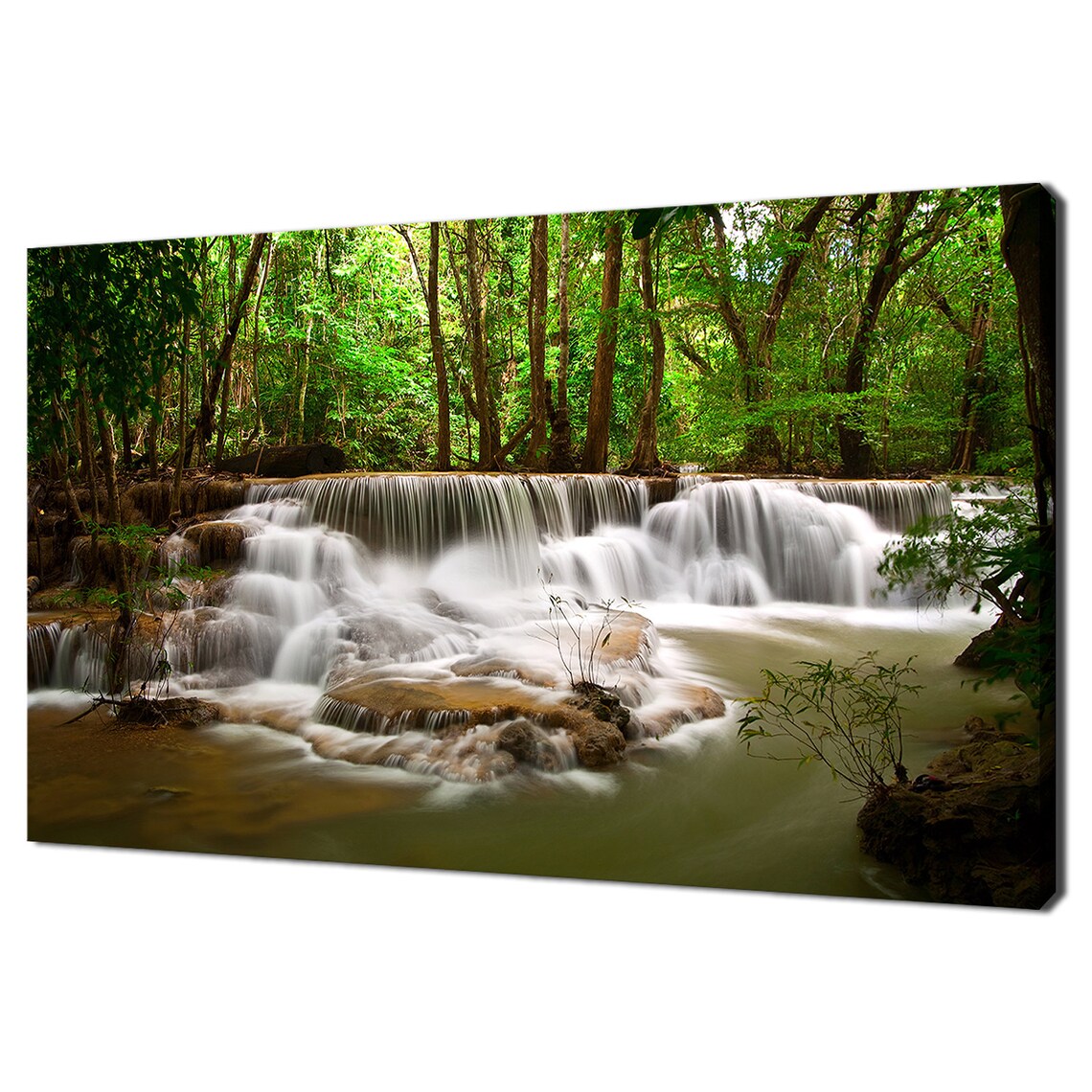 Huay Mae Khamin Waterfall Thailand Lush Jungle Cascades Nature Poster
