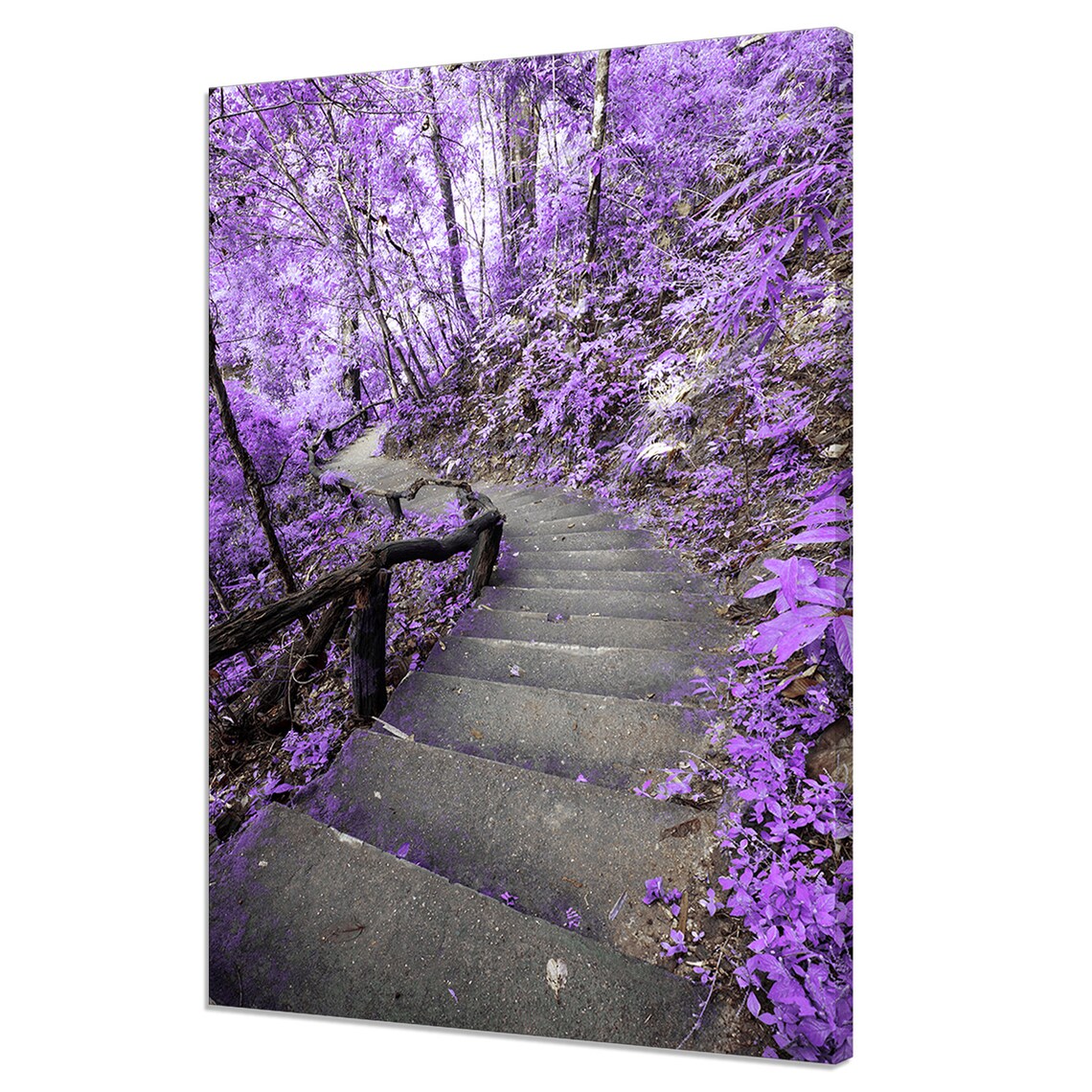 Purple Forest Stairs Modern Design Wall Art Print