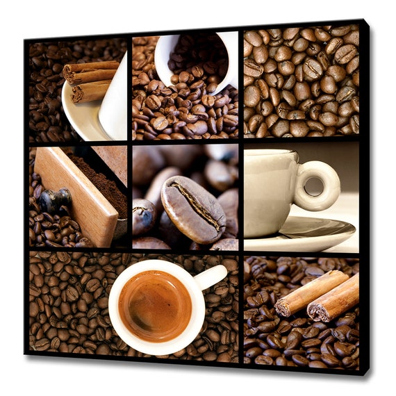 Brown Collage Of Coffee Pictures Collection Kitchen Cafe Modern Design Home Decor Print Wall Art Picture Wall Hanging