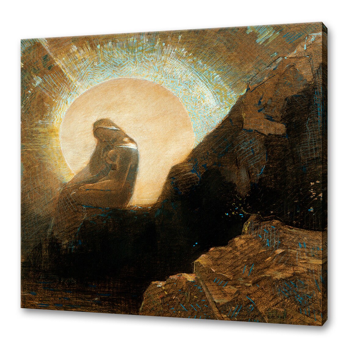 Odilon Redon Melancholy 1876 Hooded Figure Sun Symbolist Poster