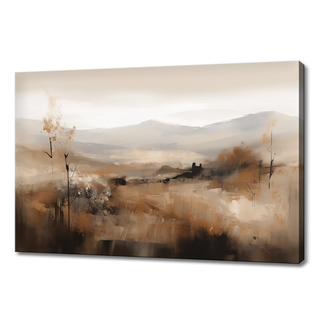 Trees By The River, Vintage Farmhouse Art Print