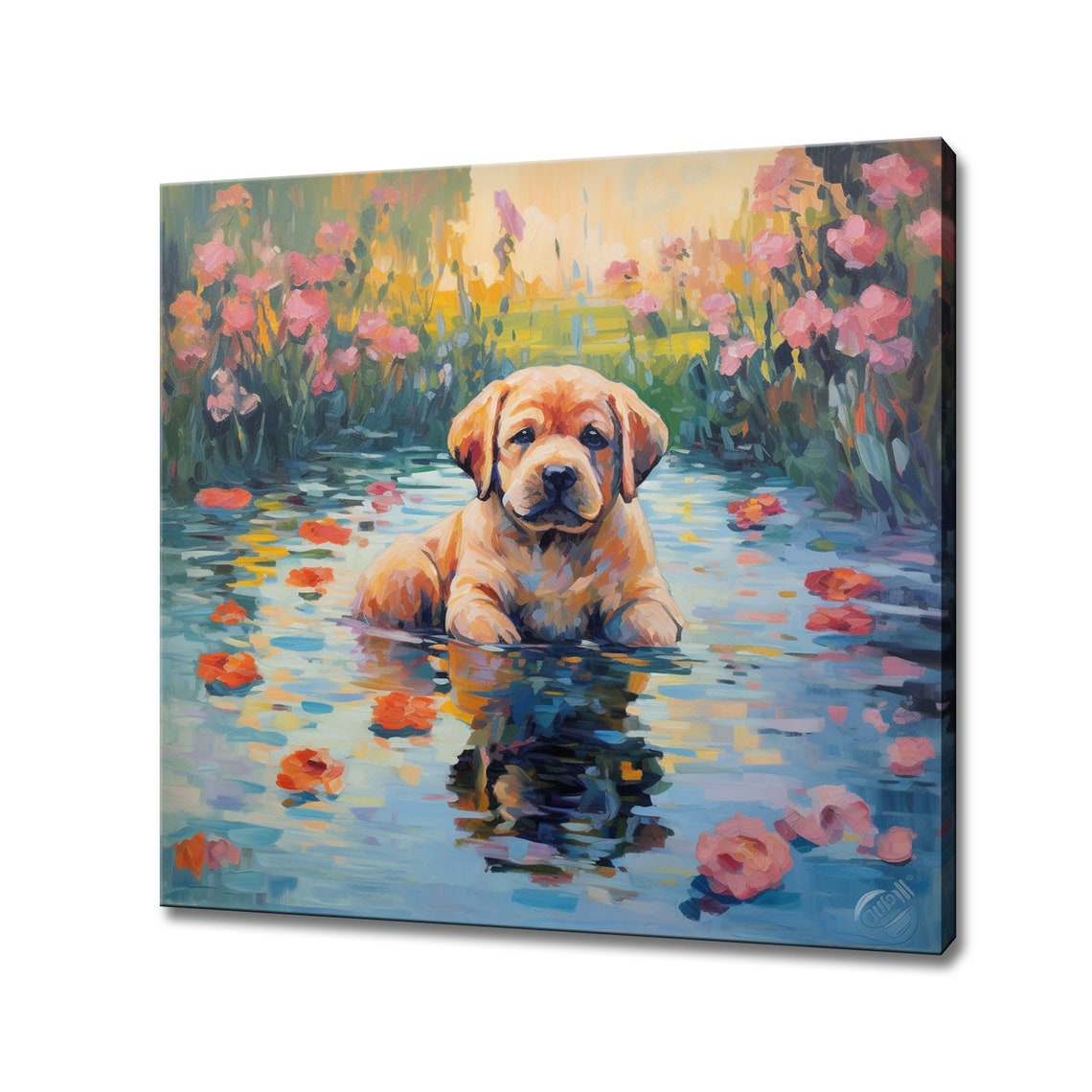 Golden Retriever Dog Puppy Animal Dog Print Gift For Retriever Dog Lover Colourful Dog Portrait Painting Print Dog Pet Wall Art