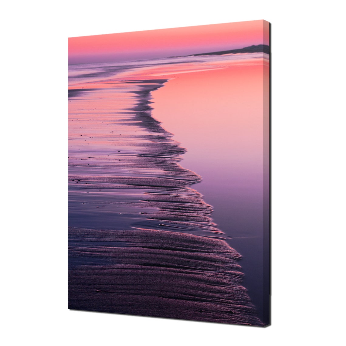 Beautiful Pink Coast Sunset Seascape Modern Design Home Decor Print Wall Art Picture