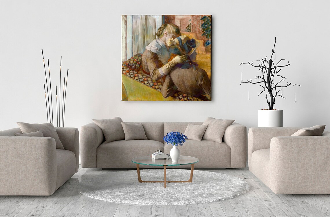 Edgar Degas At The Milliners Woman Trying Hat Impressionist Art Poster - Image 2