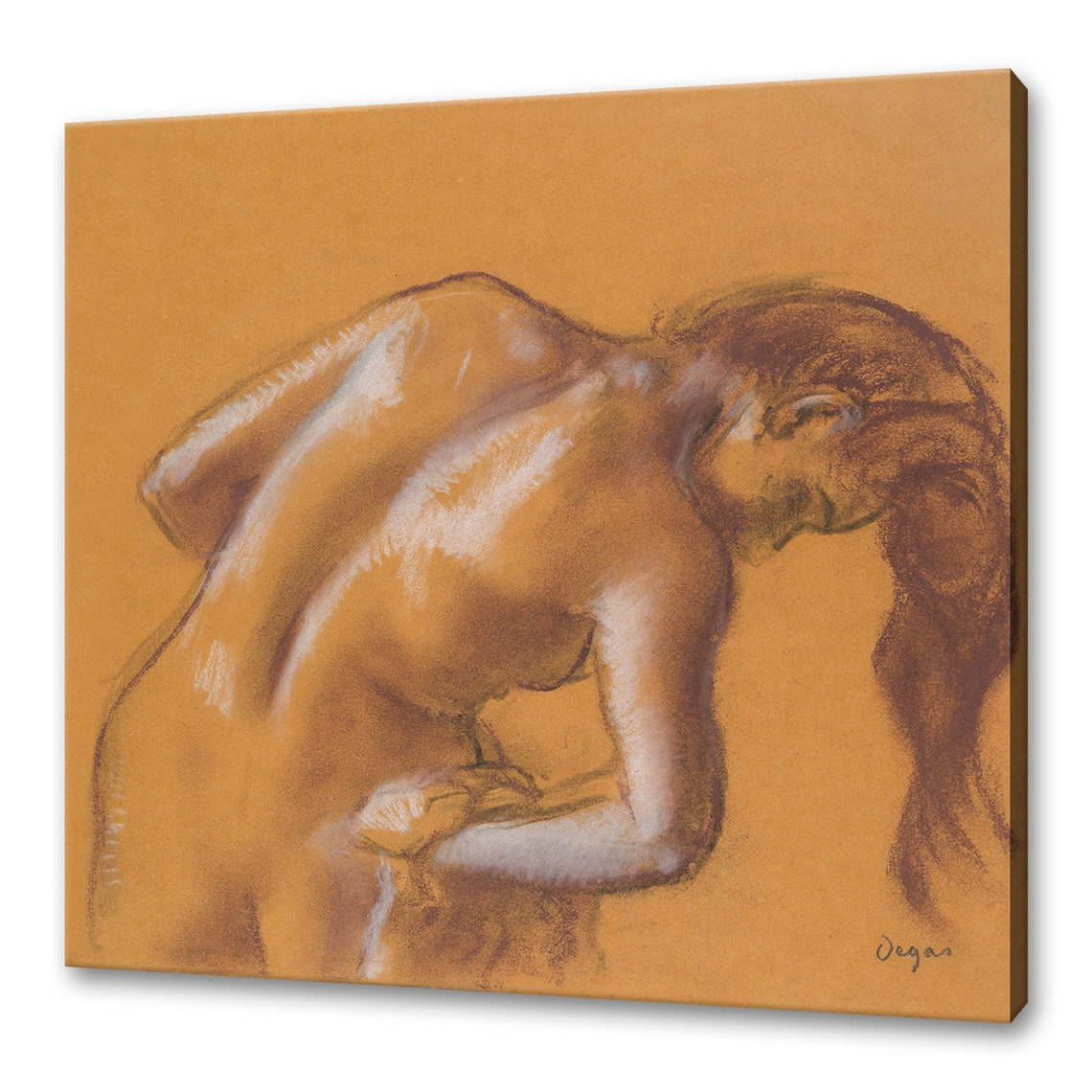 Edgar Degas Nude Bather Pastel Sketch 1892 Impressionist Art Poster