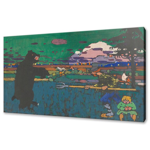 Kandinsky The Bear 1907 Standing Bear Colorful Folk Art Painting Poster