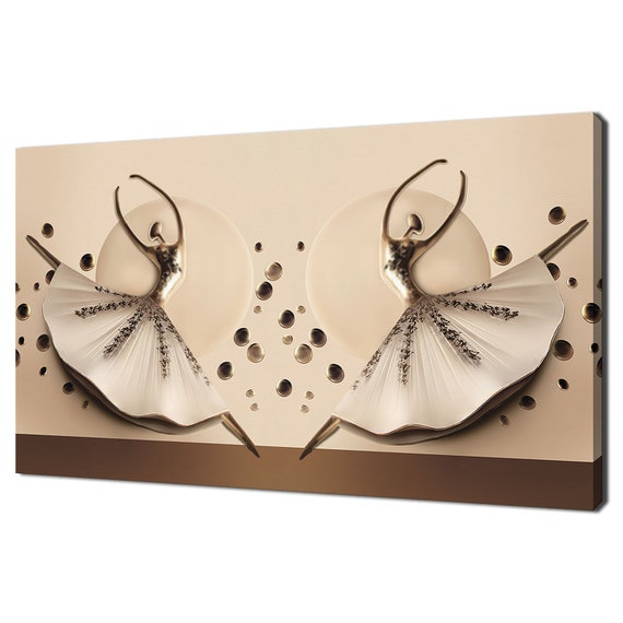Abstract Ballerina Dancers Modern Print Wall Art Picture