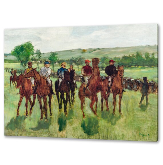 Edgar Degas Riders Before The Race Horses Pastel Impressionist Art Poster