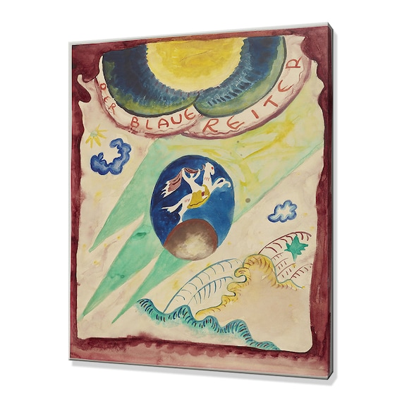 Kandinsky Blue Rider III 1911 Sun Horse Rider Watercolor Cover Wall Art
