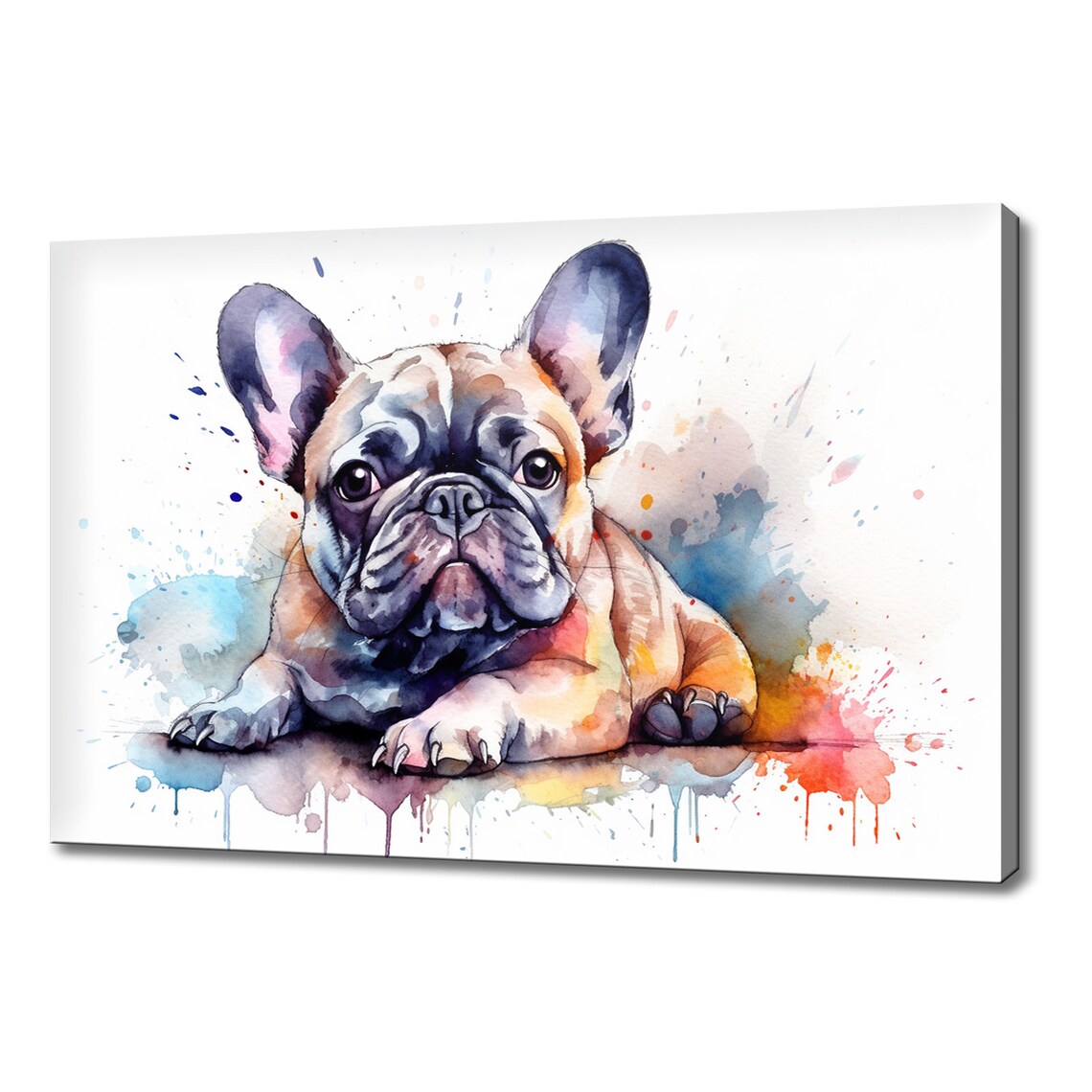 French Bulldog Watercolor Art Print, Modern Design