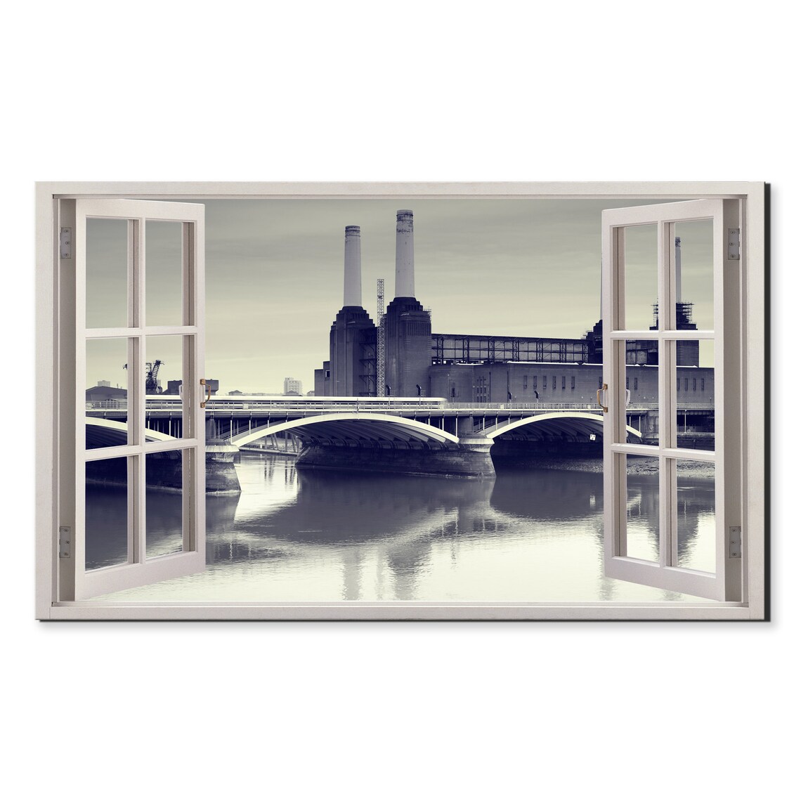 Battersea Power Station London Thames Riverside Landmark View Poster