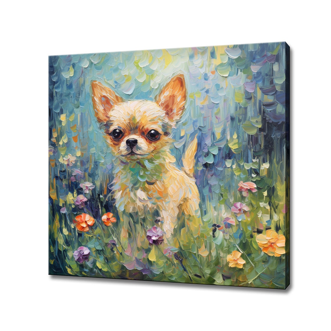 Cute Little Chihuahua Dog Print Gift For Chihuahua Dog Lover Colourful Dog Portrait Painting Print Chihuahua Dog Pet Wall Art