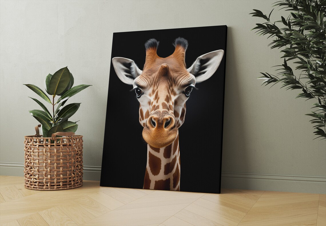 Giraffe Portrait Art Print, Animal Wall Decor - Image 3