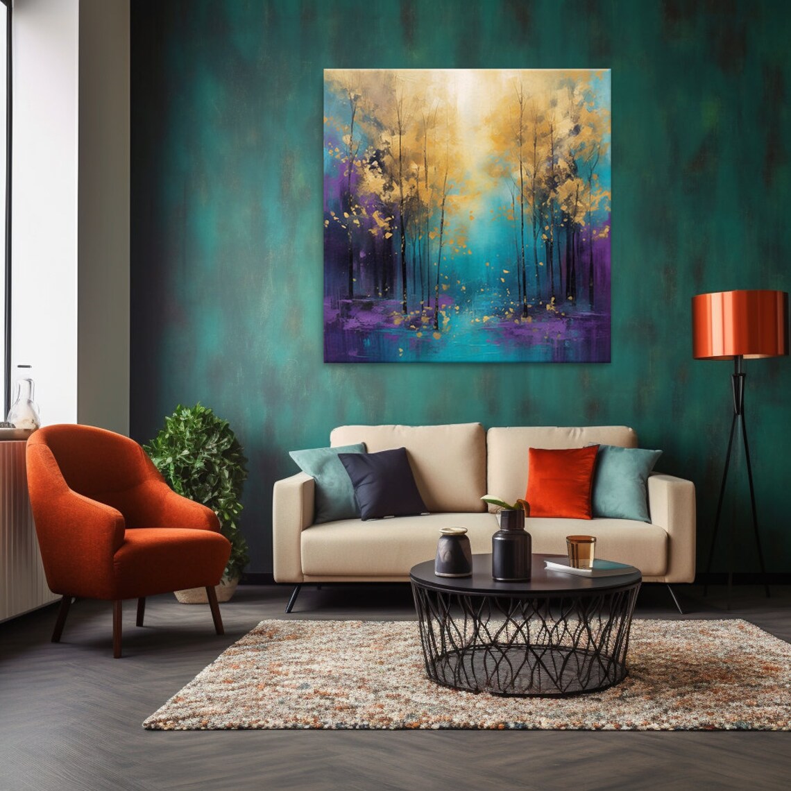 Abstract Landscape Trees, Painting Style Art Print - Image 4