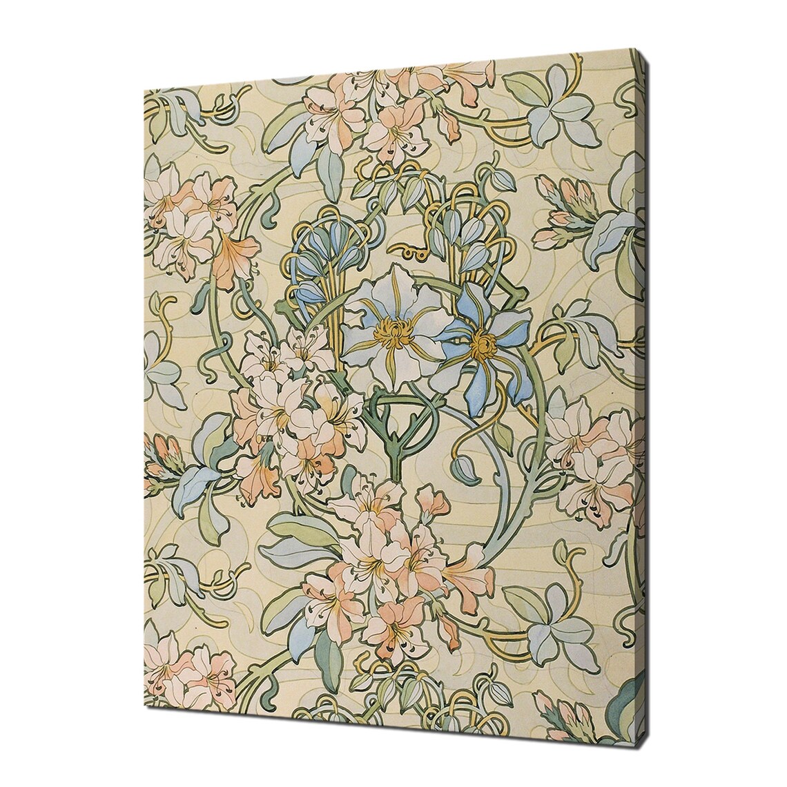 Alphonse Mucha Clematis Art Nouveau Pastel Floral Vintage Art Poster