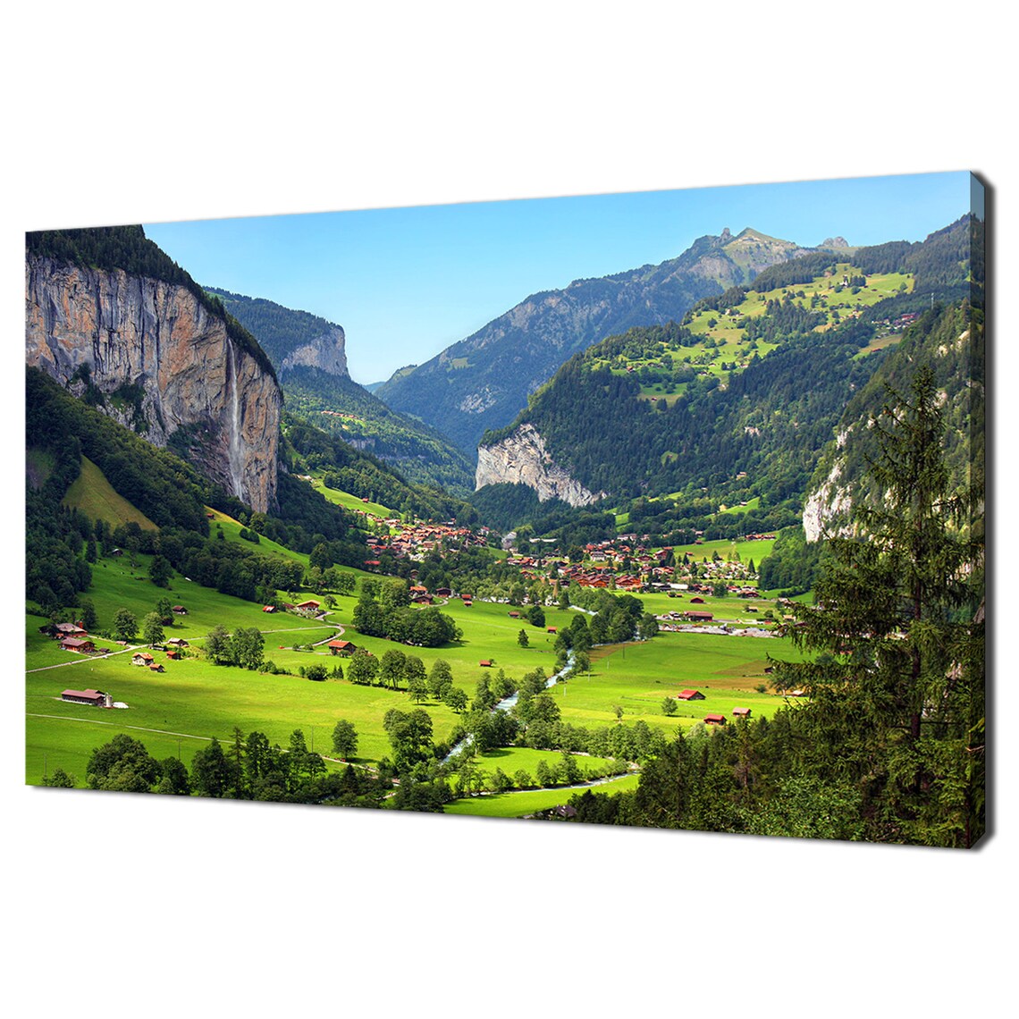 Lauterbrunnen Valley, Modern Swiss Alps Art Print