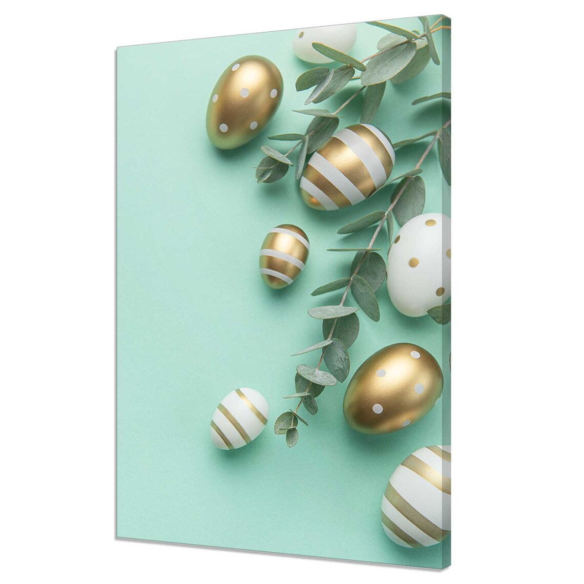 Gold White Easter Eggs, Modern Easter Decor