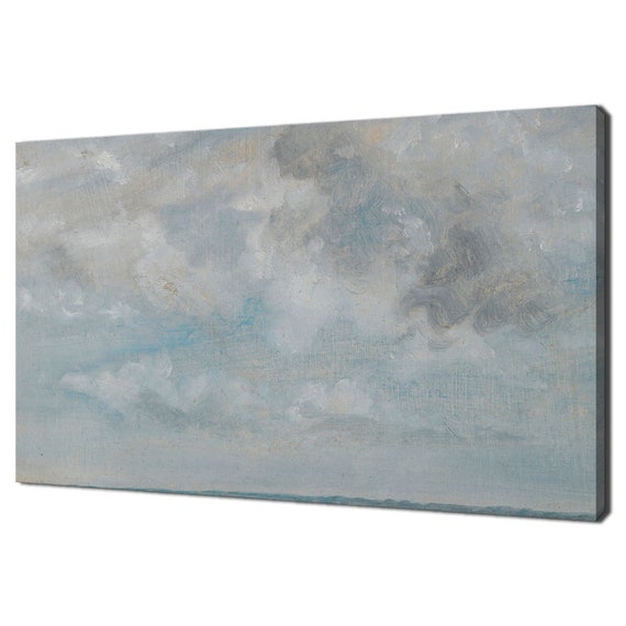 Vintage Cloud Study Blue Grey Antique Sky Painting Print Art Vintage Victorian Painting Print 18th Century Fine Art