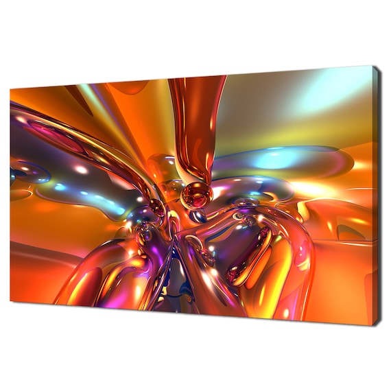 Red Orange Colourful Bright Abstract Glass Modern Design Home Decor Print Wall Art Picture Wall Hanging