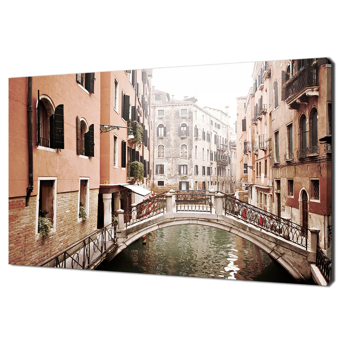Venice Italy Old Town Canal Stone Bridge Morning Photo Poster