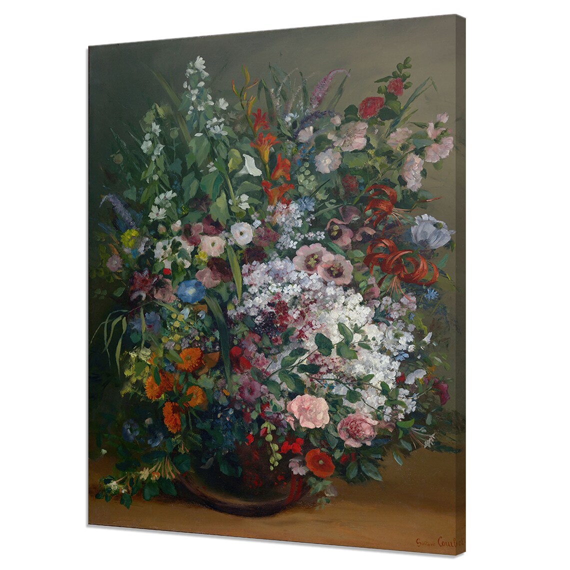 Gustave Courbet 1862 Bouquet of Flowers Antique Still Life Print