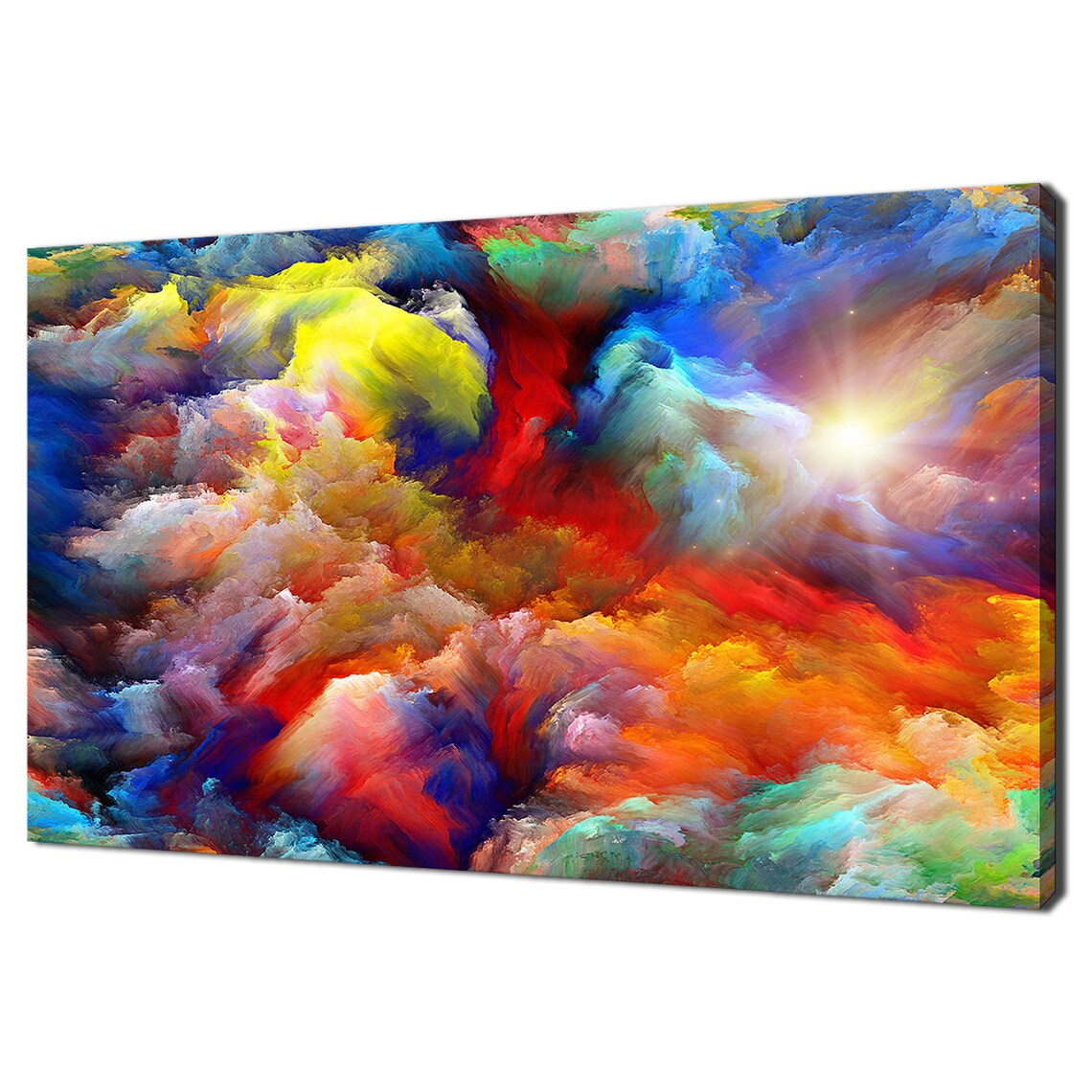 Colourful Rainbow Dreamy Clouds Abstract Art Print