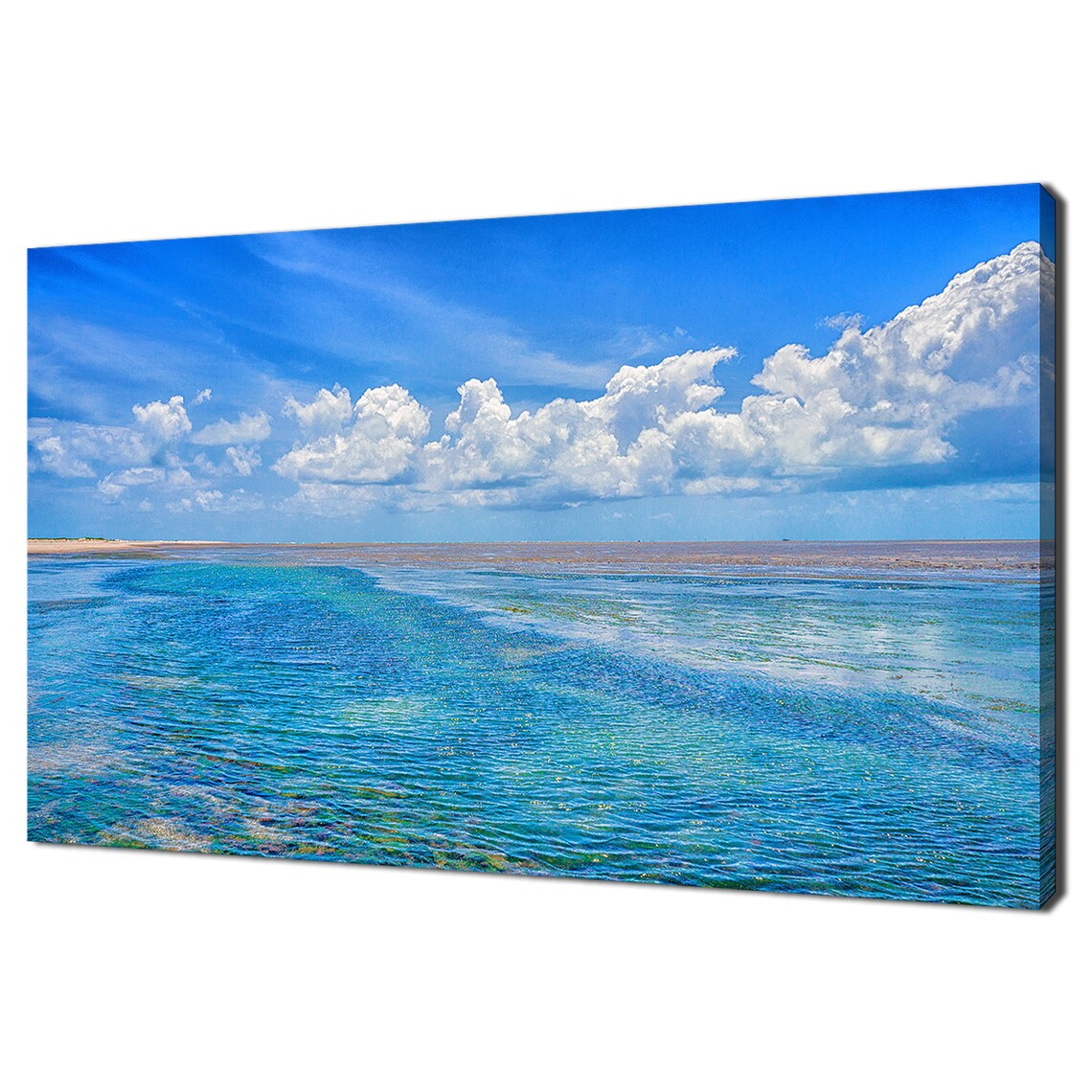 Clouds Above Blue Seaside Modern Art Print