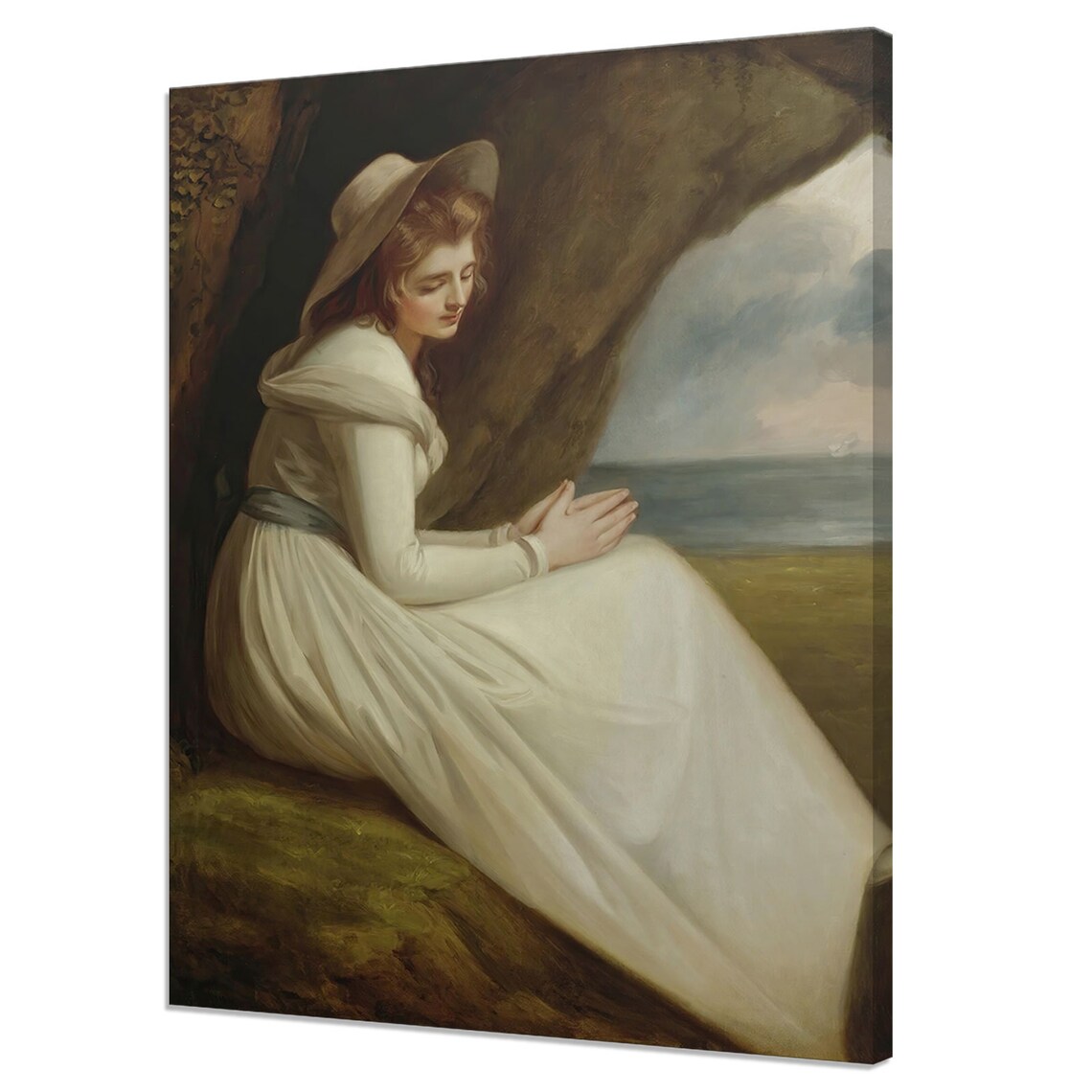 Romantic Lady By The Sea Vintage Portrait 18th Century Art Print