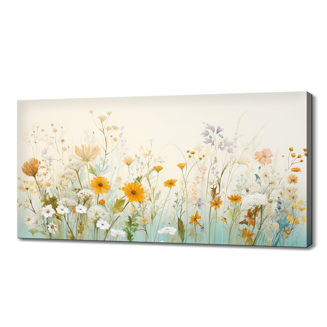 Spring Wildflowers Field Meadow Watercolor Art Print