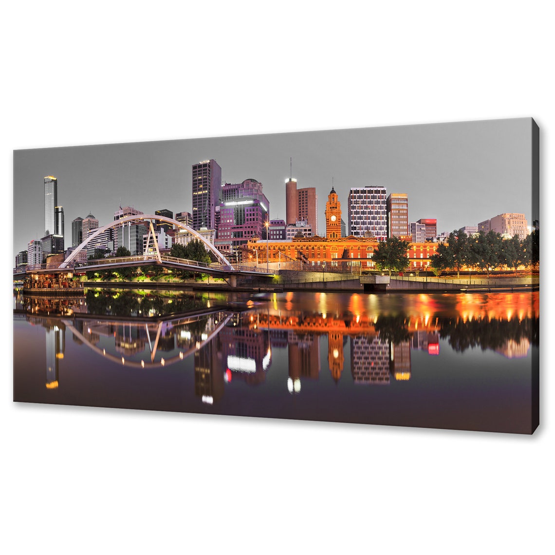 Melbourne Skyline At Dusk Yarra River Reflections Australia Poster