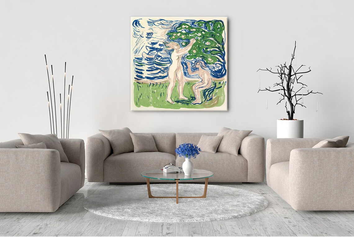 Girls Picking Apples 1915 By Edvard Munch Reproduction Modern Style Print Wall Art Home Decor - Image 2