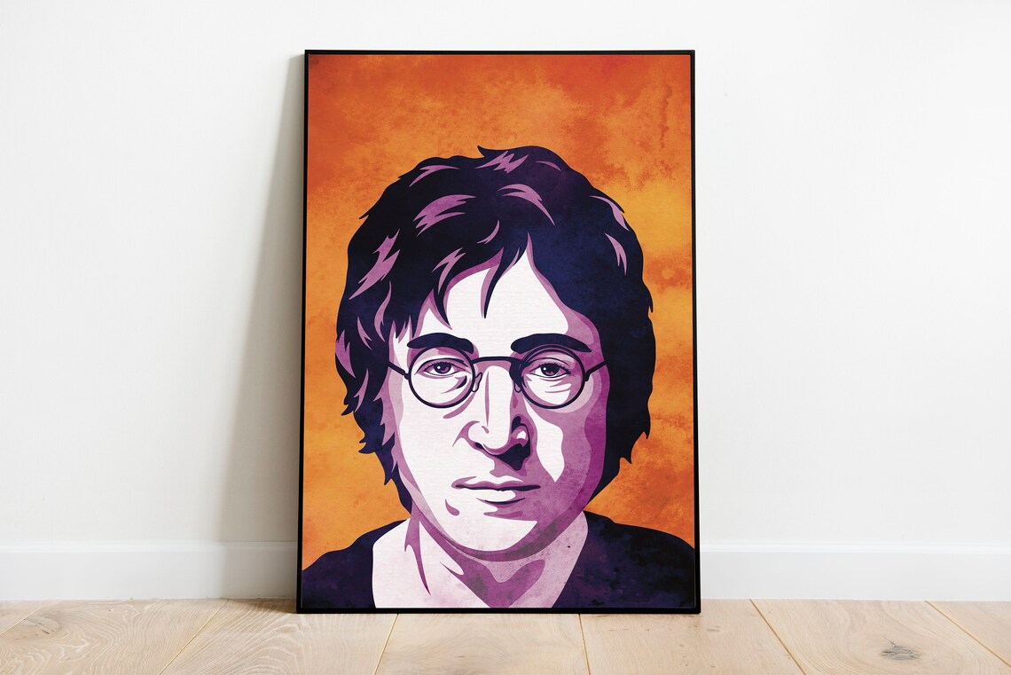John Lennon Orange Pop Art Portrait Beatles Legend Music Poster
