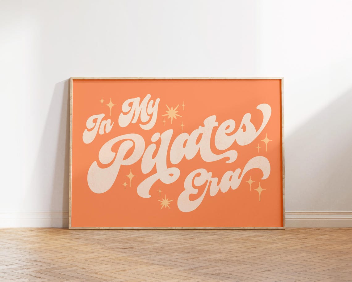 In My Pilates Era Print Cute Wall Art Studio Decor Fun Gift For Lovers Teachers Poster