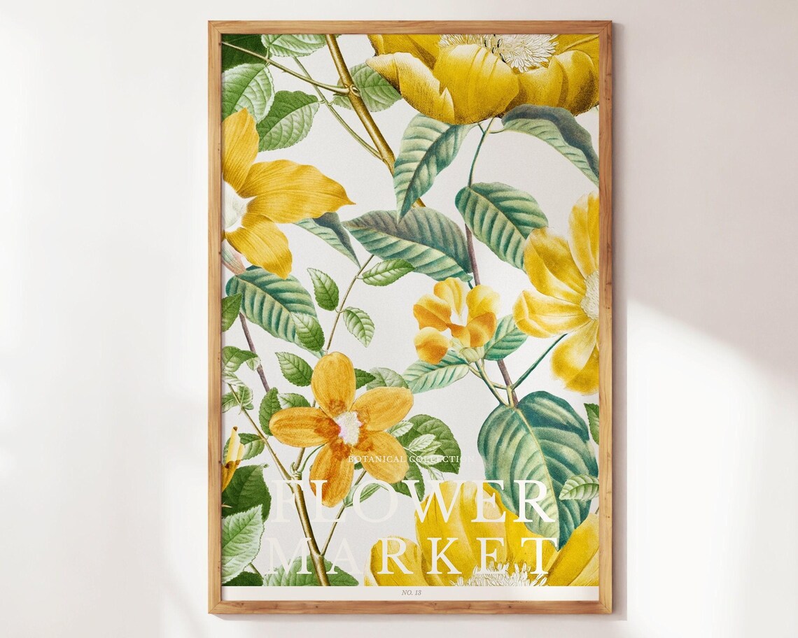 Yellow Flower Market Botanical Collection No 15 Vintage Poster