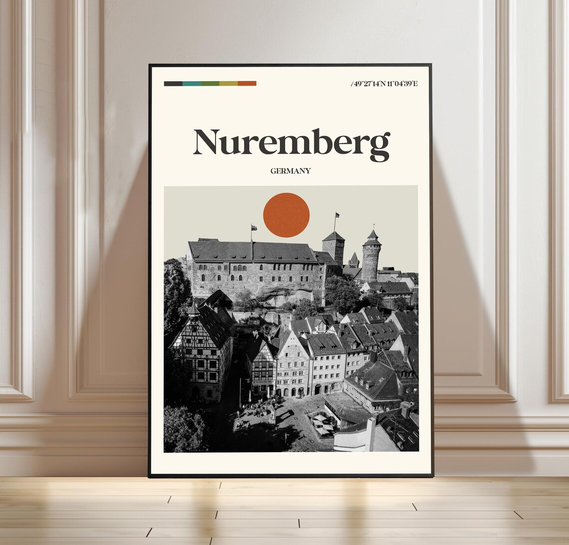 Historic Nuremberg Germany Old Town Castle Vintage Travel Poster