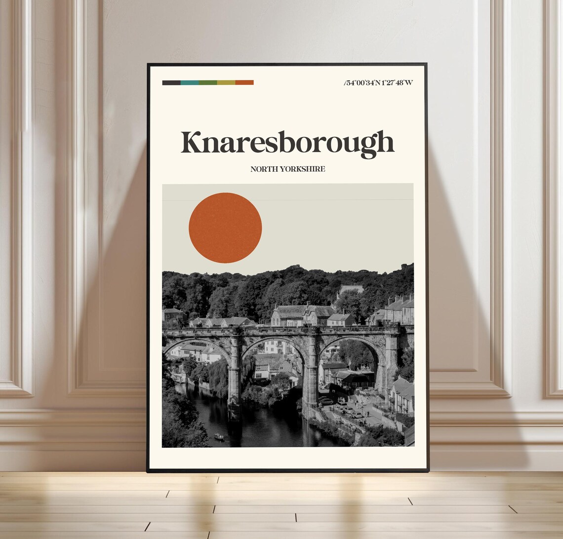 Knaresborough North Yorkshire Viaduct Minimalist Travel Poster