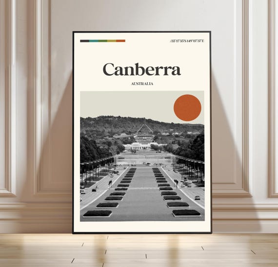 Canberra Print Australia Travel Poster Wall Art City Gift