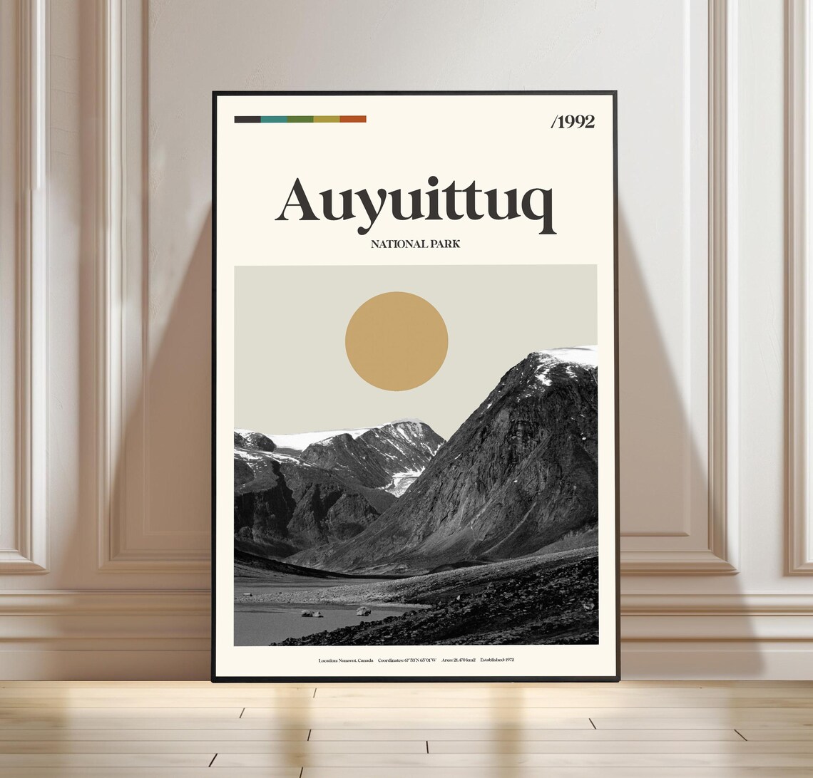 Auyuittuq National Park Nunavut Canada 1992 Vintage Travel Poster