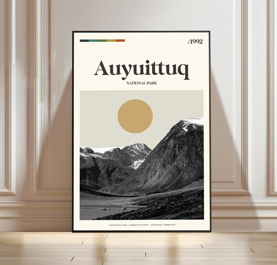 Auyuittuq National Park Nunavut Canada 1992 Vintage Travel Poster