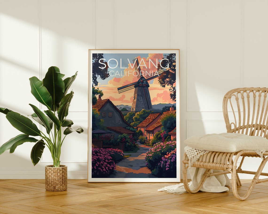 Solvang California Windmill Danish Village Garden Path Poster - Image 2