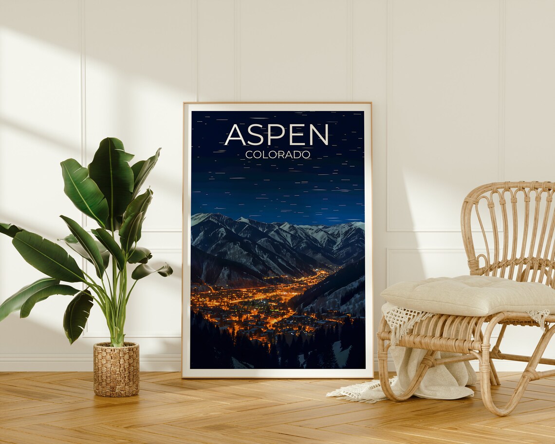 Aspen Travel Poster, Colorado Mountain Wall Art - Image 2