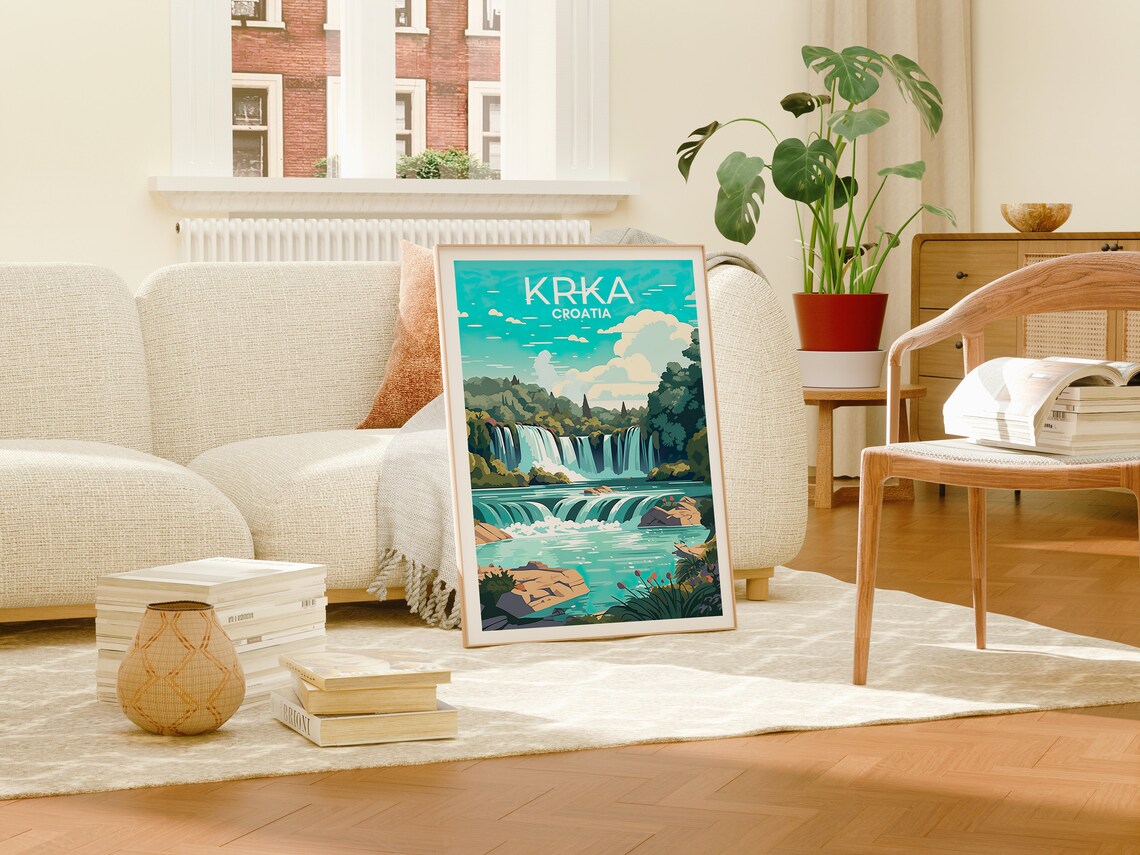 Krka Travel Poster, Croatia Landscape Art Print - Image 4