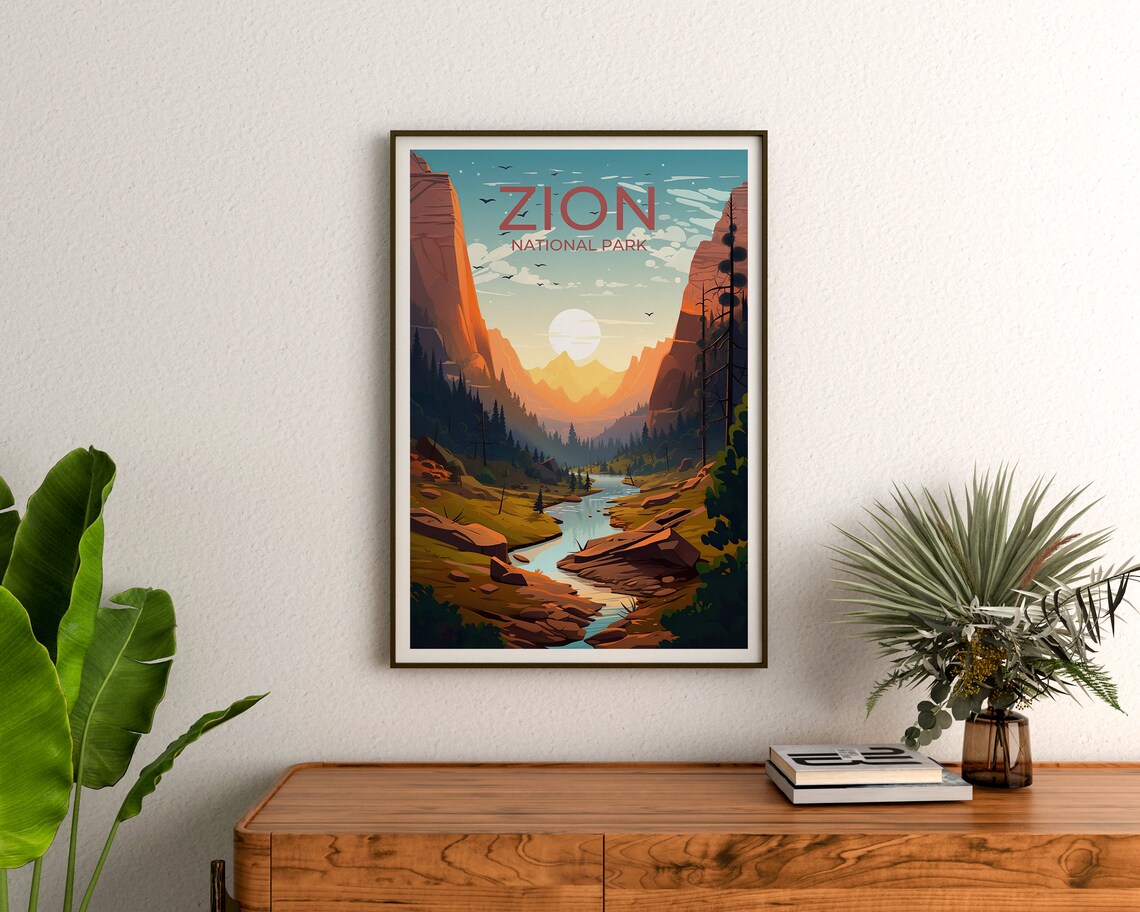 Zion National Park Travel Poster, National Parks - Image 3