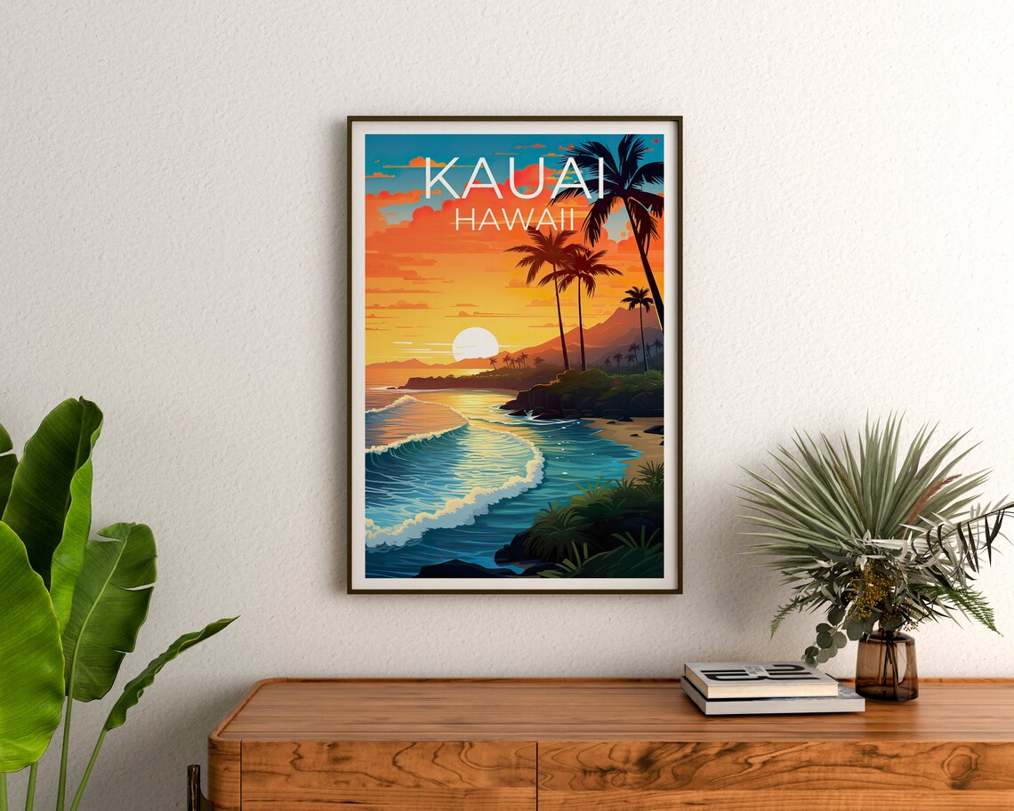 Kauai Travel Poster, Hawaii Island Art Print - Image 3