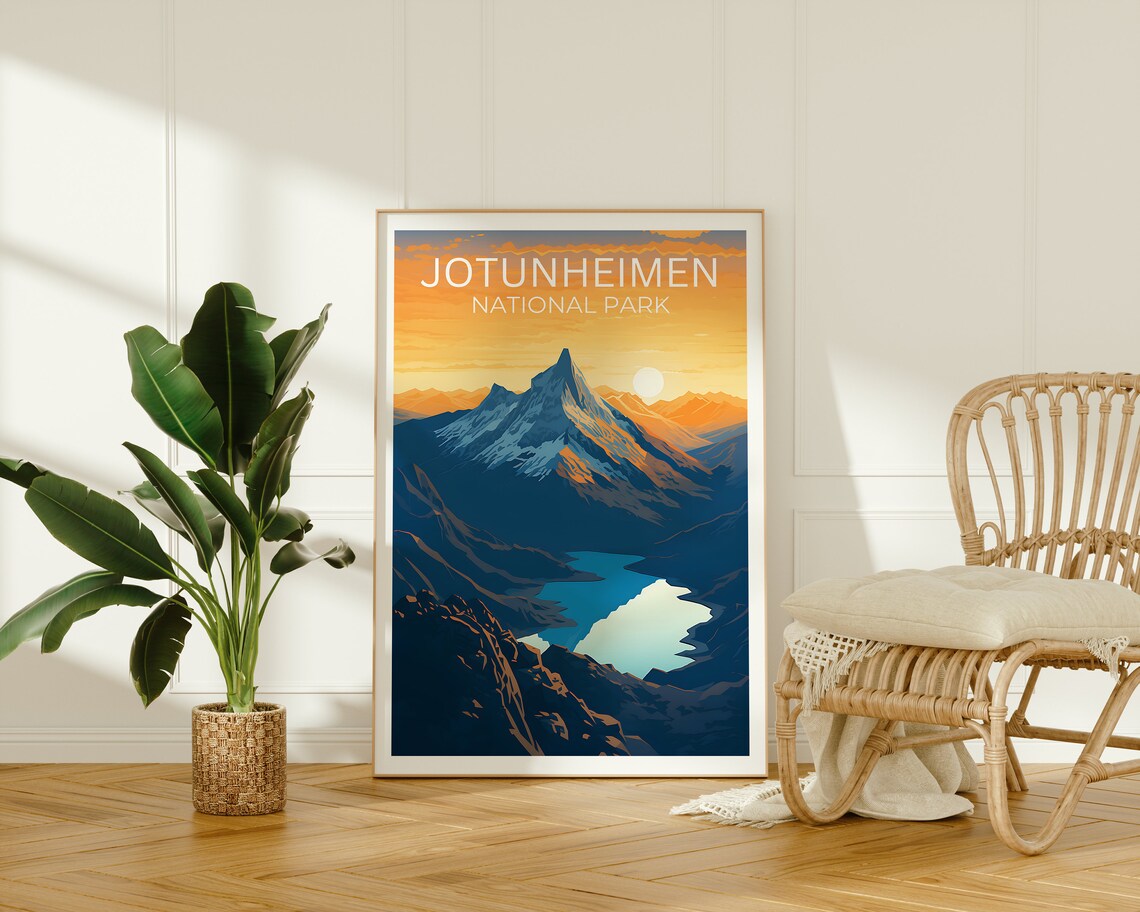 Jotunheimen Travel Poster, Norway Mountain Print - Image 2