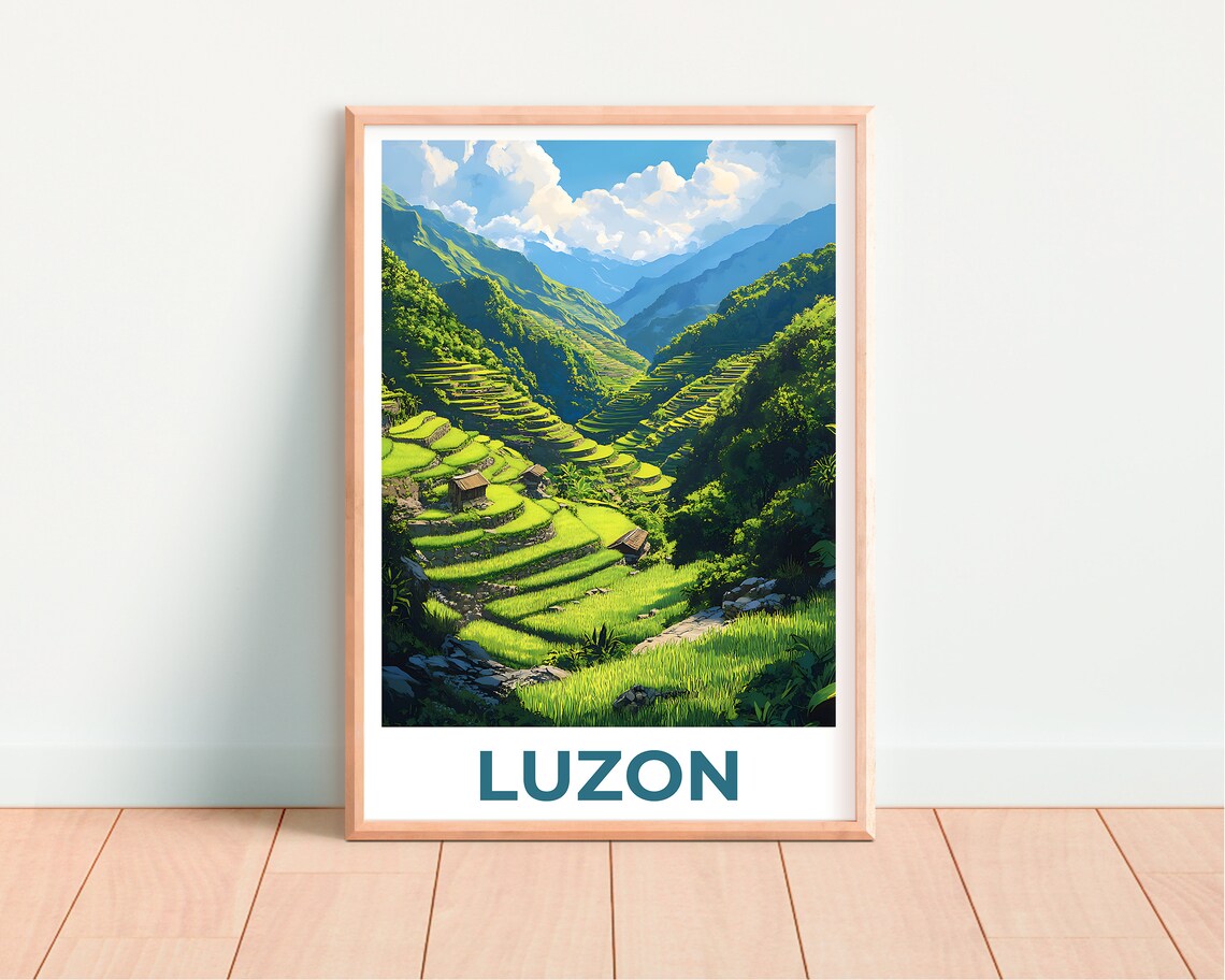 Luzon Rice Fields Travel Poster Art Print, Philippines - Image 4