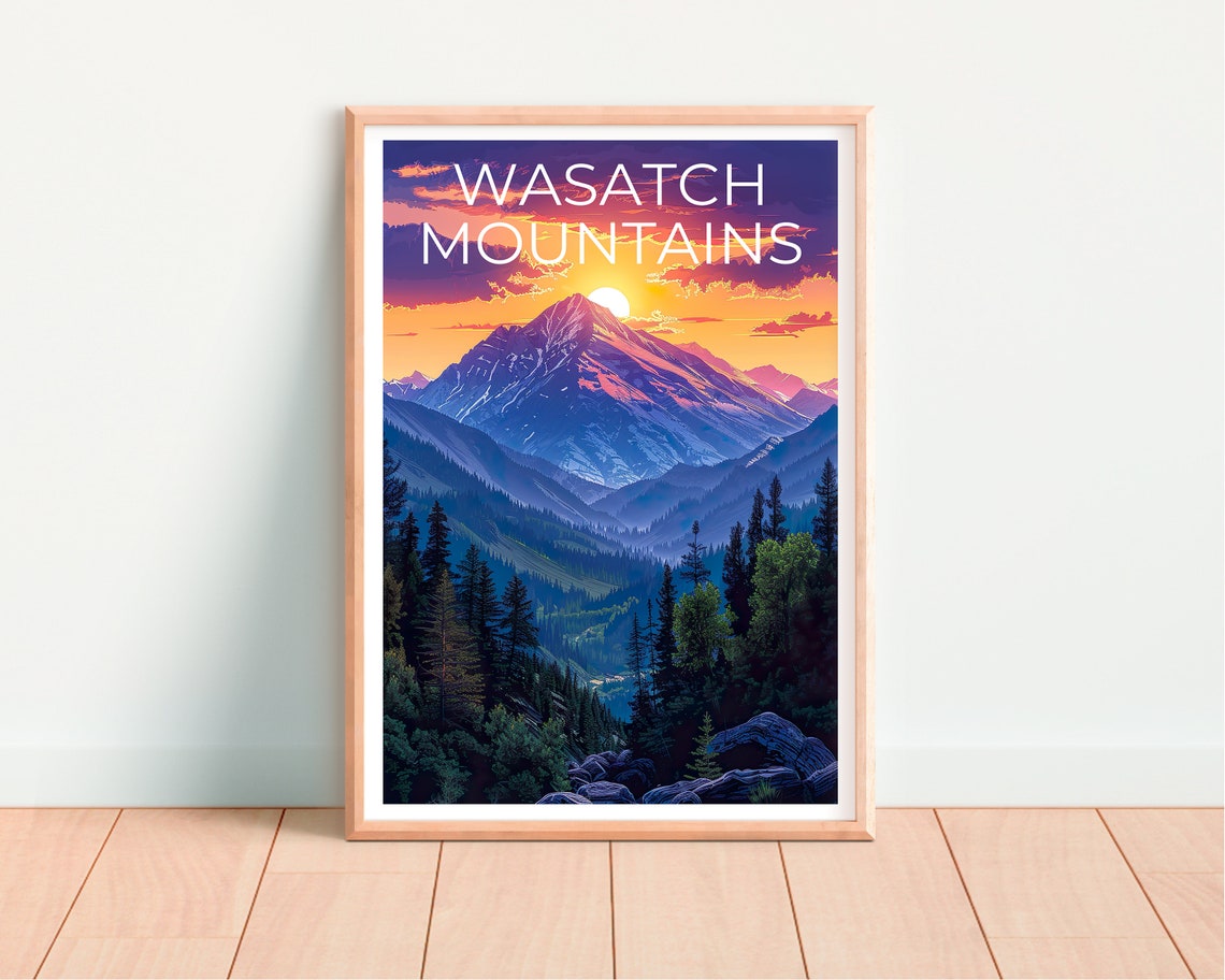 Wasatch Mountains Utah Sunset Peak Sun Summit Pine Valley View Poster - Image 4