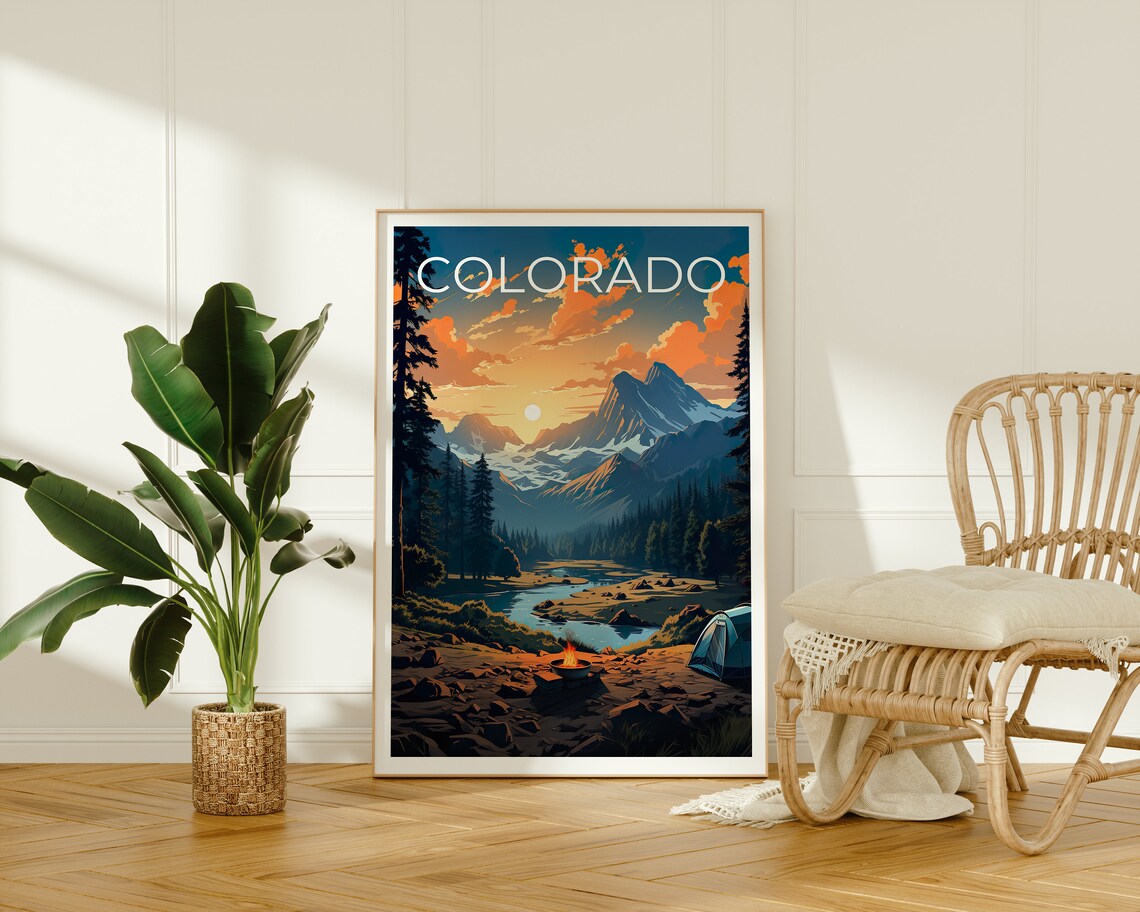 Colorado Rockies Travel Poster, Mountain Wall Art - Image 2