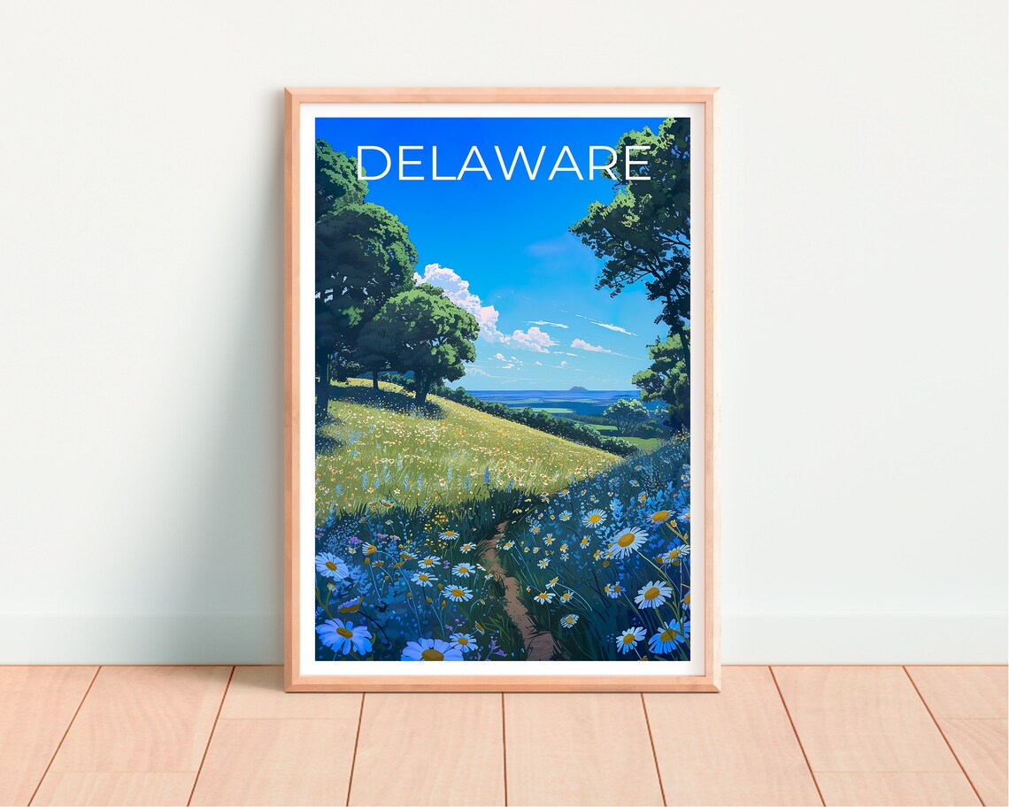 Delaware Travel Poster, Floral Nature Art Print - Image 4